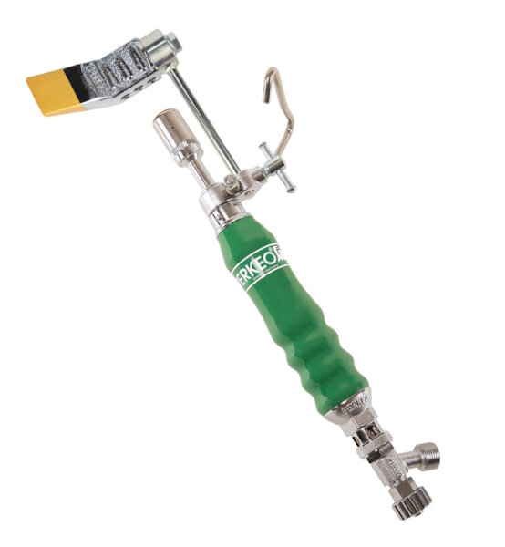 Perkeo Propan-Hochleistungs-Lötkolben BS152-8 Delux 90 mit Lockdown24 Zinnlux-Longlife Lötstück, 350 g, Hammerform gekröpft