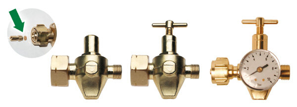 PERKEO Propan-Regler für Lötanlagen BS152-19, einstellbar 0-6 bar, mit Manometer