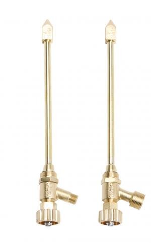 Perkeo Propan-Hochleistungs-Lötkolben-Ventilkörper 600/B/T aus Messing, komplett mit Gasrohr und Gasdüse, Anschluss M10x1 LH