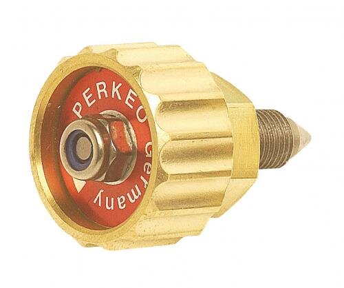 Perkeo Handrad mit Ventilspindel 801/7 für Hochleistungs-Lötkolben und Griffstücke, Profilmessing, mit Teflon-Ventildichtung zur Flammeneinstellung