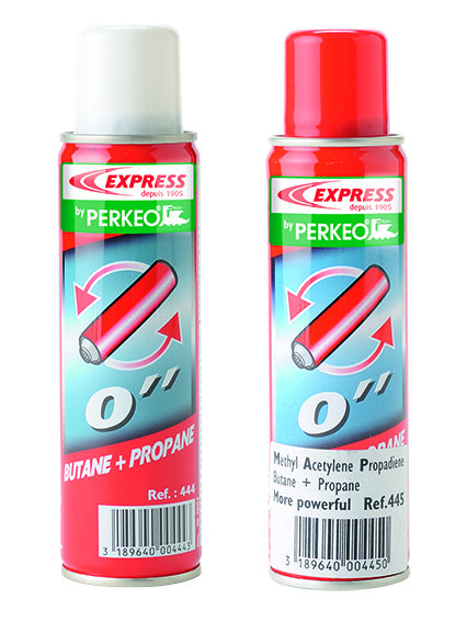 PERKEO Propan-Butan-Ersatzkartusche 792/03, 60 g, für Piezo-Kartuschenlötkolben C60, 2 Stunden Betriebsdauer