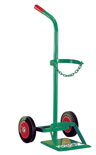 PERKEO Propan-Stahlflaschenwagen 455/01/07 mit Vollgummibereifung, für 1 x 33 kg Propanflaschen, mit Kettensicherung