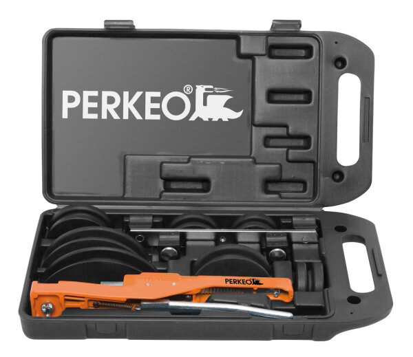 Perkeo TBS Inch Einhand-Biege-Set 467/03/2000 mit 6 Biegesegmenten und Zubehör im Koffer, 1/4 - 7/8 Zoll, mit Ratschenvorschub