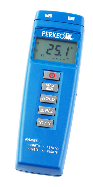Perkeo DDT 1300 Dual-Digital-Thermometer 467/06/1000, mit 2 K-Typ Messfühlern, -58 °C bis 1300 °C