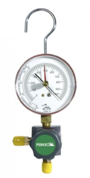 Perkeo 1-Wege Monteurhilfe 467/10/1000 mit Vakuummeter, 80 mm Manometer Klasse 1.6, 1/4 Zoll SAE Anschluss