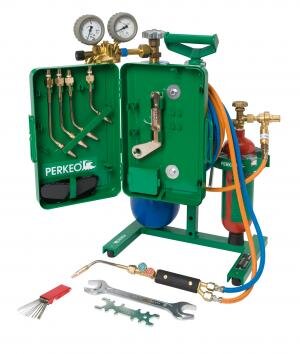 Perkeo Propan-Sauerstoff-Montagegerät 799/16 TG16-5 Tragbar, Komplett, zum Hartlöten, mit wiederbefüllbaren 0,425 kg und 5 l Flaschen