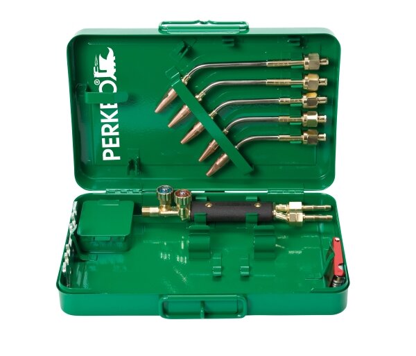 PERKEO Schweißgarnitur 879/T6 KLEIN-RISTA, Acetylen-Sauerstoff, im Stahlblechkasten, 0,5-9 mm