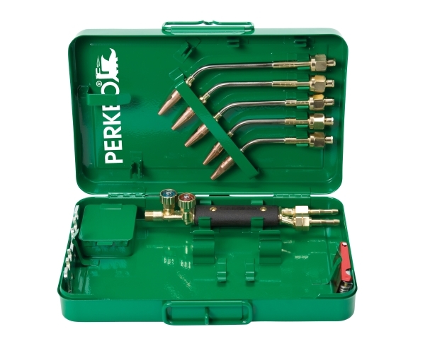PERKEO Schweißgarnitur KLEIN-RISTA, A/S, im Stahlblechkasten, 0,5 - 9 mm - 879/T6