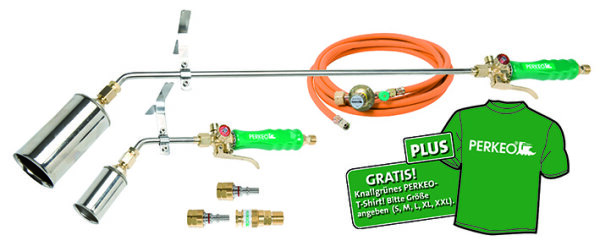 Perkeo Aufschweißbrenner Turbine Plus Set 780/61/902 mit Hexe, 10 m Schlauch und 0-4 bar Regler, inkl. Schnellkupplung und Schlauchbruchsicherung