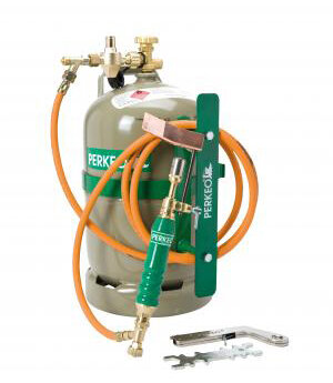 Perkeo Propan-Weichlötanlage BS152-115 mit 5 kg Flasche, Hammerform, G3/8 LH Anschluss