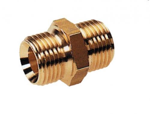 Perkeo Doppelgewindenippel BS152-136 153/16 mit Außengewinde und Innenkonus, G 1/2" LH x G 1/2" LH, SW 22