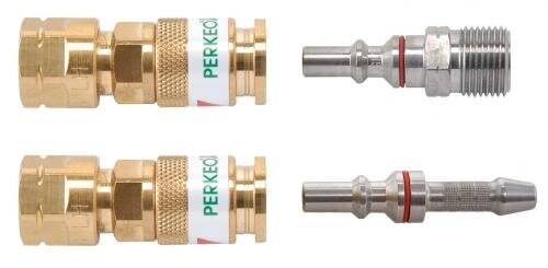 Perkeo Schnellkupplung BS152-144 für Gas, G3/8 LH x 9 mm Tülle, mit automatischer Gassperre