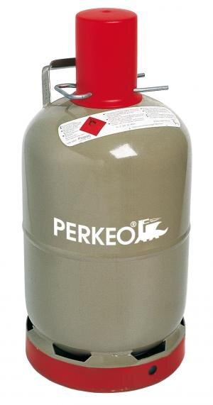 PERKEO Propan-Flasche für 11 kg Füllung mit Ventil, Fuß und Tragegriff, 795/04