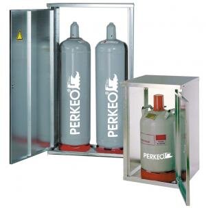 PERKEO Propan-Flaschenschrank BS152-156 ohne Rückwand, für 6 x 33 kg Flaschen, 2520x1500x400 mm