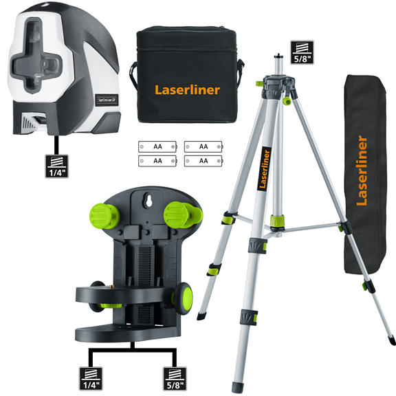 LASERLINER SuperCross-Laser 2GP Set 150cm Automatischer Kreuzlinien-Laser