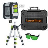 LASERLINER CompactCross-Laser Work Set Automatischer Kreuzlinien-Laser mit Digital Connection-Schnittstelle und Kompaktstativ 45 cm, besonders für bodennahes Ausrichten ideal  081.144A