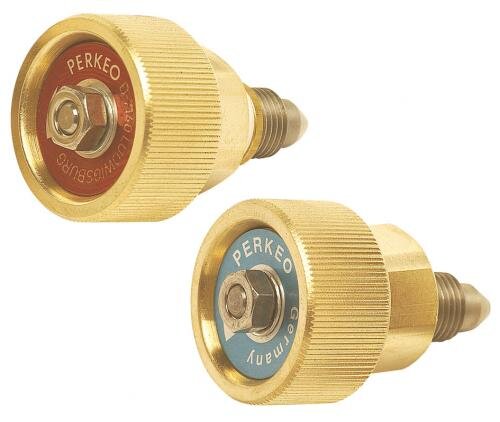 PERKEO Handrad mit Ventilspindel BS152-195 für RISTA Griffstück, für Sauerstoff, Profilmessing und Edelstahl