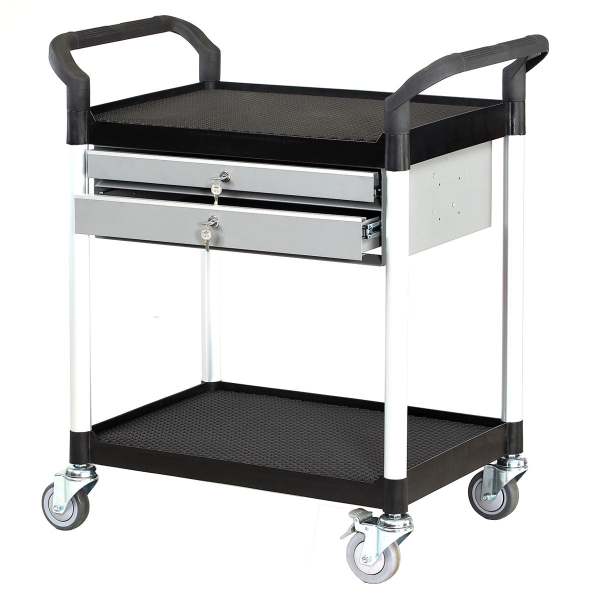 Matador - Etagenwagen 909B-2L schwarz - 2 Etagen -  2 Schubladen mit SchlossTragkraft: 250kg. (max. 125kg. pro Etage) - 850x480x950mm