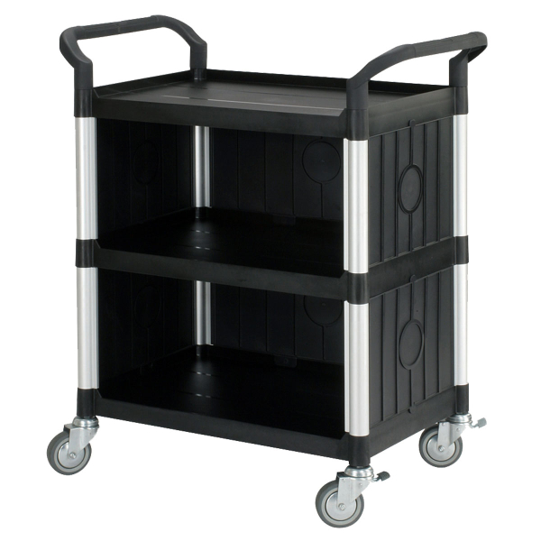 Matador - Etagenwagen 808C schwarz- 3 EtagenTragkraft: 240kg. (max. 80kg. pro Etage) - 3-seitig geschlossen - 850x480x1000mm