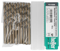 HELLER HSS-Co Cobalt-Edelstahlbohrer DIN 338 RN Rundschaft Set 10-teilig Ø 1,6x20/43 mm 10St. 21257
