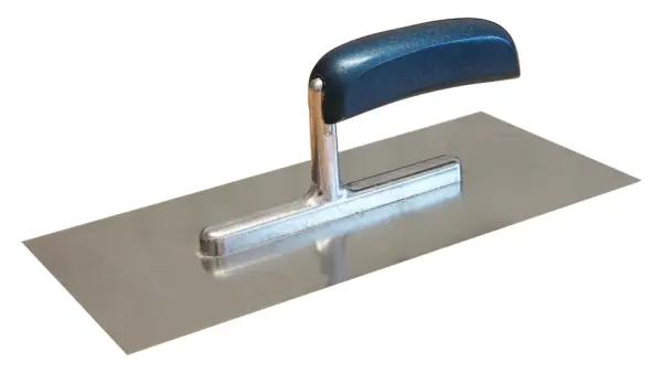 Glättekelle rostfrei 280x130mm Holzheft in blau