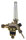 Perkeo Argon-Entnahmestellen-Druckminderer BS152-213 aus Vollmessing, einstufig, mit Flowmeter 4-32 l/min, 20 bar Eingangsdruck
