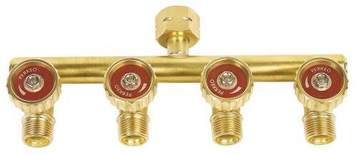 PERKEO Abzweigstück 4 Abgänge G 1/4 RH, einzeln abstellbar, 274/041/T