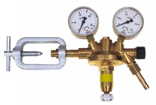 PERKEO Acetylen-Druckminderer Manometer 0-1,5/2,5, 0-18/40 bar - 386