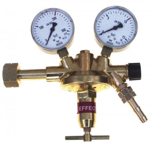 PERKEO Wasserstoff-Druckminderer Manometer 0-10/16, 0-200/315 bar - 387