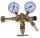 PERKEO Wasserstoff-Druckminderer 387 Vollmessing, Einstufig, Manometer 0-10/16 bar Arbeitsdruck, 0-200/315 bar Flaschendruck