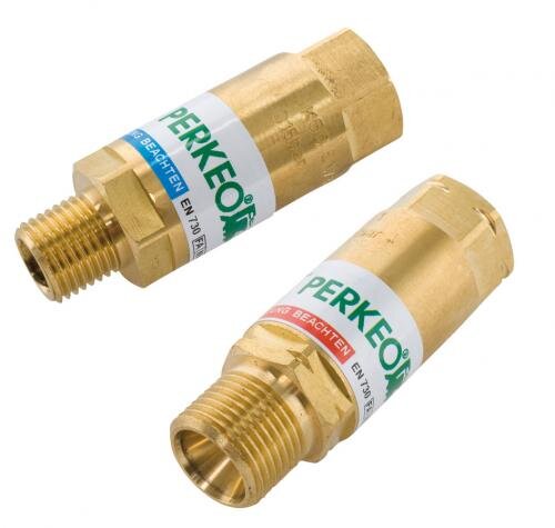 PERKEO Rückschlagsicherung am Druckminderer Sauerstoff G1/4" RH - 978