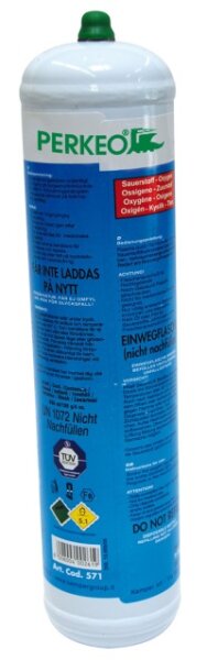 PERKEO 0,9 l Sauerstoff-Einwegflasche gefüllt 110 bar Inhalt - 444/09L