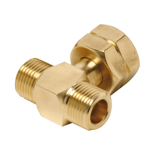 PERKEO Propan-Doppelabzweigstück BS152-240 nach DIN 477, für Mehrflaschenanlagen, Kombi-Anschluss W21,8x1/14" LH
