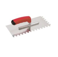 Glättekelle rostfrei gezahnt15 x 15 mm mit Softgriff