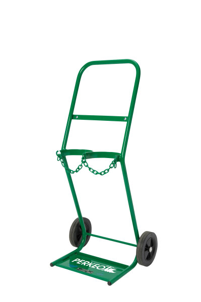 PERKEO Stahlflaschenwagen m. Kunststoff- bereifung für zwei 10 l-Flaschen - 455/01/06
