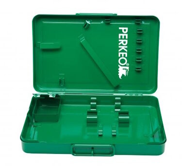 PERKEO Stahlblechkasten 880/359 leer für KLEIN-RISTA Garnituren, abschließbar, 320x200x65 mm