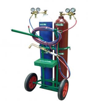 Perkeo Katastrophen-Brennschneidgerät 799/17A/20l/1 für Acetylen und Sauerstoff, Komplettset mit 20 l Flaschen, Schneidbereich 0-100 mm