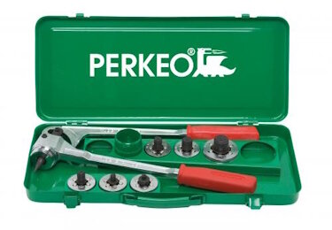 PERKEO Rohrexpander-Set BS152-2469 geschmiedeter Stahl, mit 6 Nieten-Expanderköpfen, inkl. Entgrater
