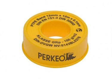 Perkeo PTFE Gewindedichtband BS152-2473 nach DIN EN 751-3, 12 mm x 12 m, DVGW-geprüft