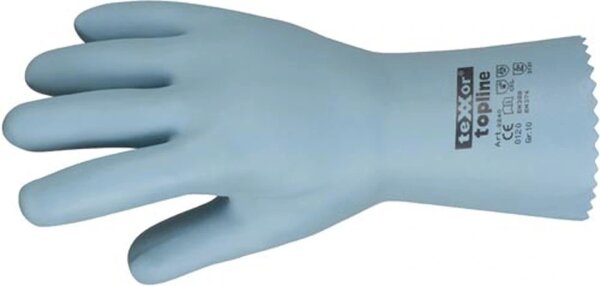 Fliesenleger-Handschuh BS100-15 Naturlatex Gr. 8-10, Flüssigkeitsdicht, 30 cm