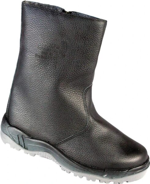 Profibau Winterstiefel S3 BS100-18 Schwarz, Gr. 39-48, Rindleder mit Webpelz, Stoßkappe, mit Reißverschluss