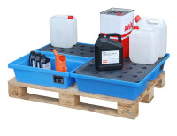 BAUER GREEN-LINE PE-Auffangwanne für Paletten KWP-P 20 aus robustem Polyethylen Blau