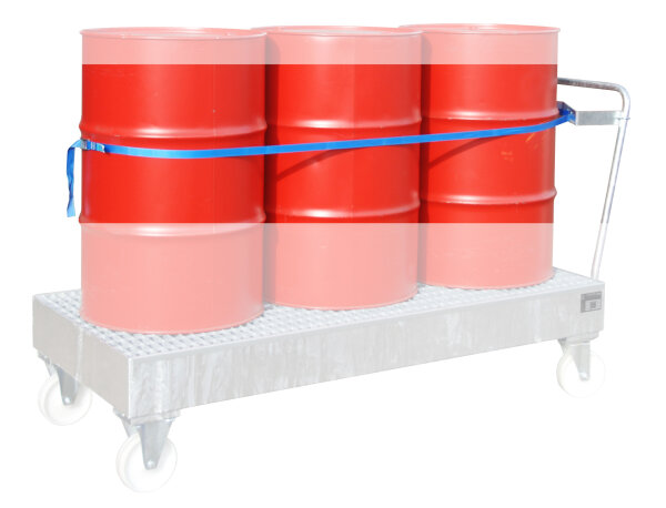 BAUER Fasshalterung mit Spanngurt für 3 x 200 Liter Fässer