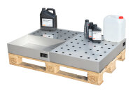 BAUER Kleingebindewanne für Paletten KGW-P 1/M V4A Edelstahl 1.4571