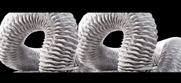 KLOTZ Admi®Vent Ventilationsschlauch 420 grau, PVC-beschichtet, mit Federstahldrahtspirale, selbstverlöschend