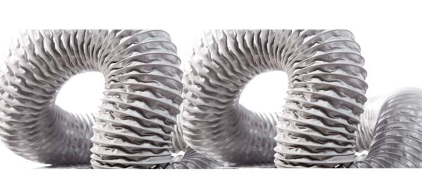 KLOTZ Admi®Vent Ventilationsschlauch 420 grau, PVC-beschichtet, mit Federstahldrahtspirale, selbstverlöschend