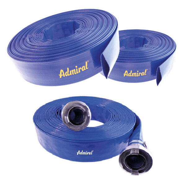 Klotz Flachschlauch Bauschlauch 602a Admi®Flat, PVC Blau, Flach Aufrollbar