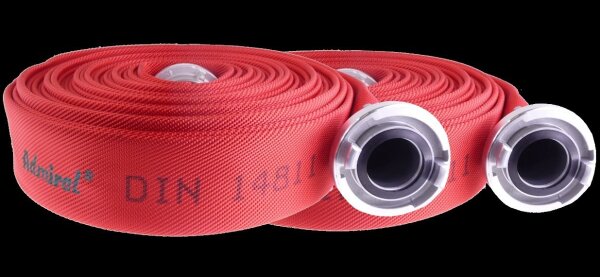 KLOTZ Flachschlauch Bauschlauch Admi®Star 602dr Rot, DIN 14811, mit Storz-Kupplung