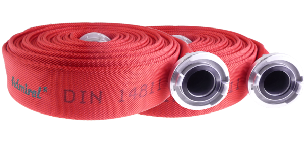 KLOTZ Flachschlauch Bauschlauch Admi®Star 602dr Rot, DIN 14811, mit Storz-Kupplung