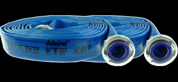 KLOTZ Flachschlauch Bauschlauch Admi®Star 602t PU Blau, Trinkwasser DVGW W 270, Storzkupplung